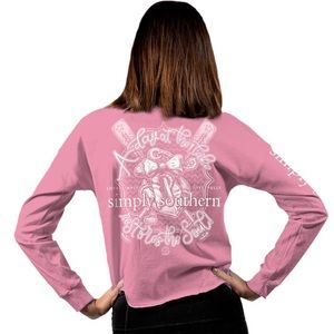 NWT Simply Southern Lake Cropped Long Sleeve Shirt